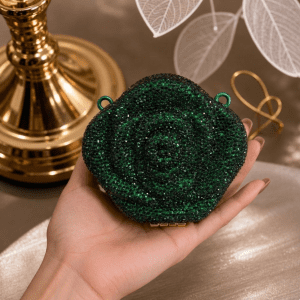 rhinestone metal body mini rose