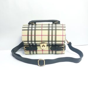 Classic Checkered Crossbody Bag - Elegant Plaid Shoulder Purse with Top Handle