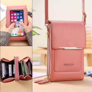 Touch Screen Cell Phone Women Bags Soft Leather Wallets Hand Purses Crossbody Bags for Women Small Handbag Cheap Women's Bags