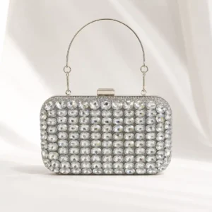 Diamond Crystal Evening Clutch – Premium Bridal Purse Party Bag A1