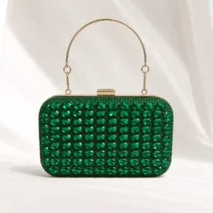 Emerald Crystal Clutch Bridal Purse Luxury Party Bag for Women