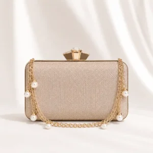 Luxury Pearl Chain Clutch Bridal Purse Party Bag for Women