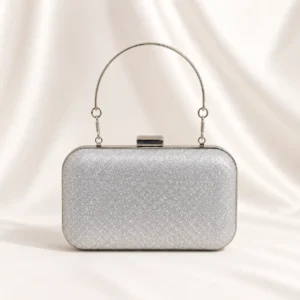 Silver Bridal Clutch Purse Luxury Wedding Handbag for Women