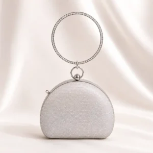 Luxury Silver Bridal Purse Wedding Clutch Evening Bag for Women A1