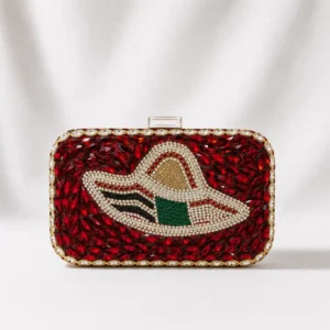 Luxury Crystal Bridal Clutch Red