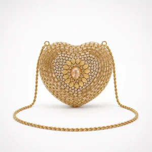 Mini Kundan Heart Clutch