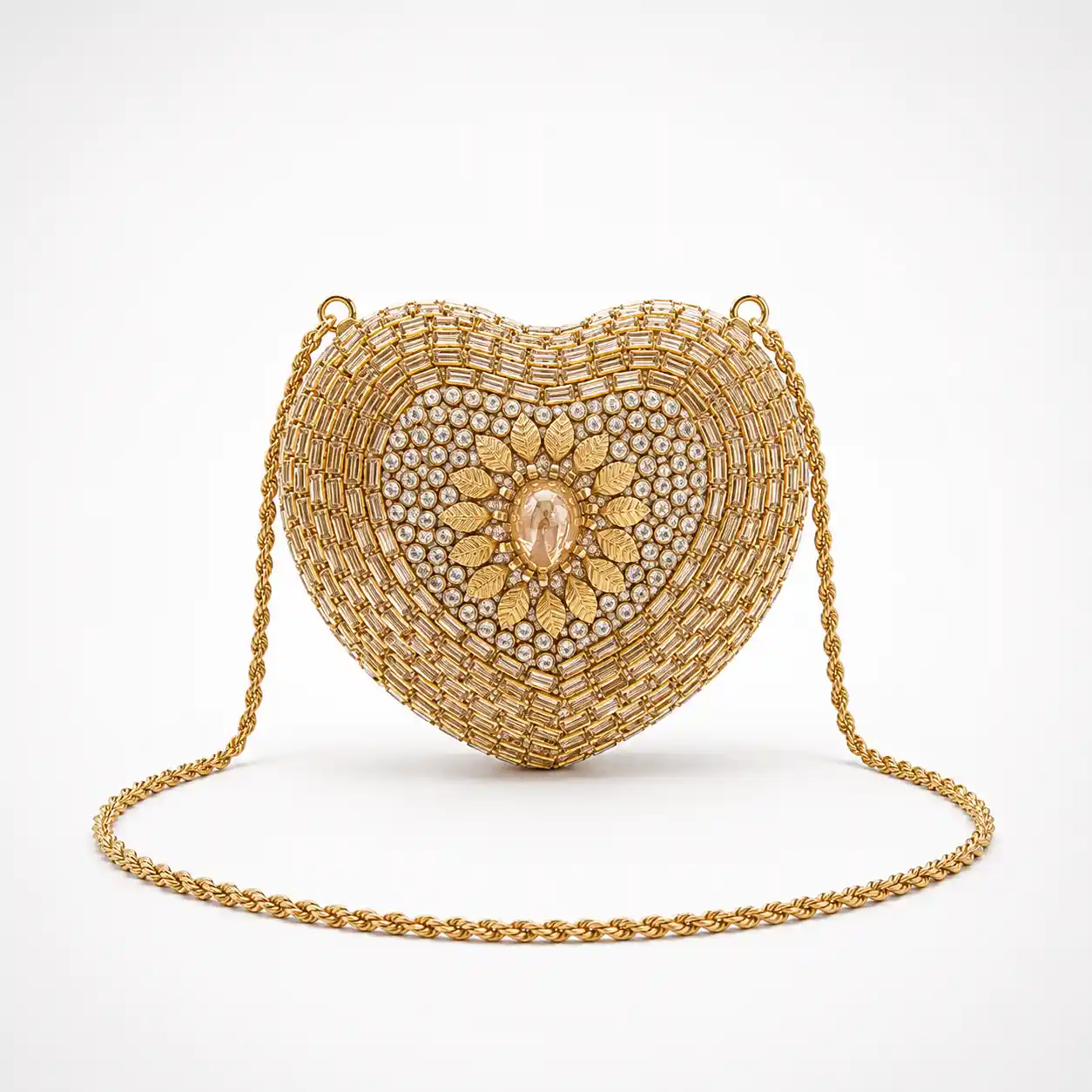 Mini Kundan Heart Clutch