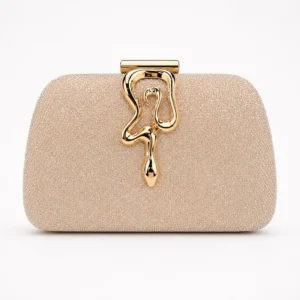 Luxury Gold Evening Clutch designer party bag with elegant metallic finish
