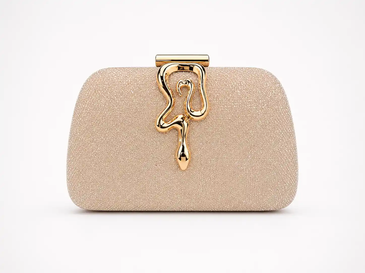 Luxury Gold Evening Clutch designer party bag with elegant metallic finish