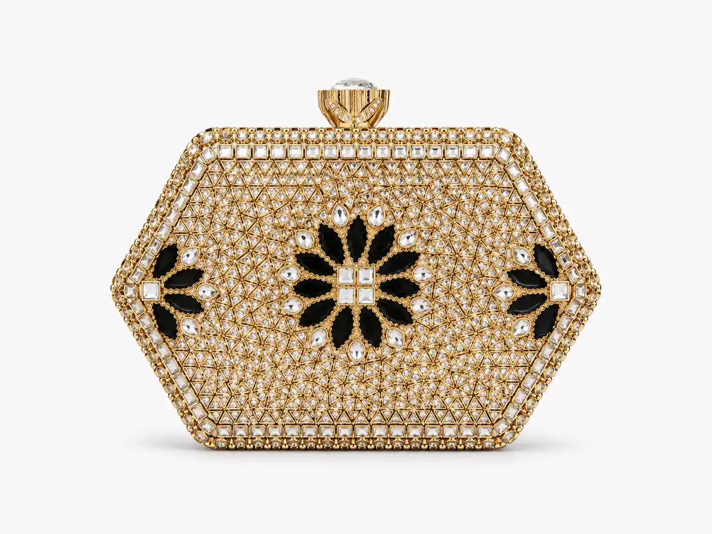 Kundan Bridal Purse Wedding Hand Clutch with elegant kundan stone embellishments