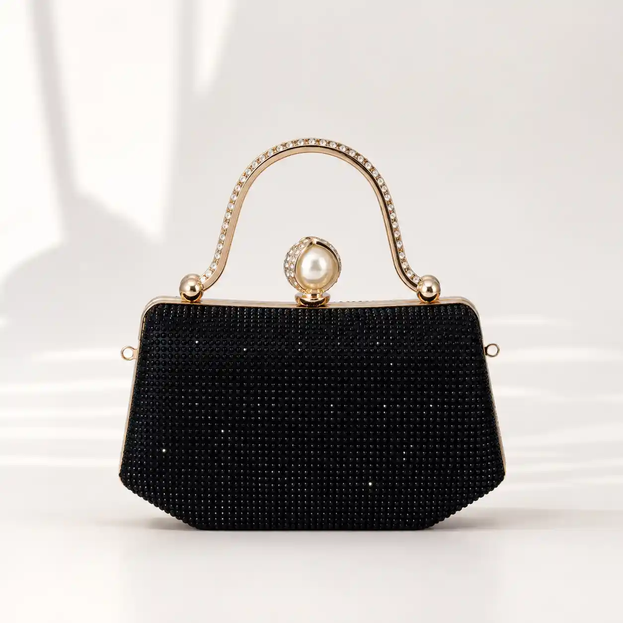 black rhinestone clutch bag