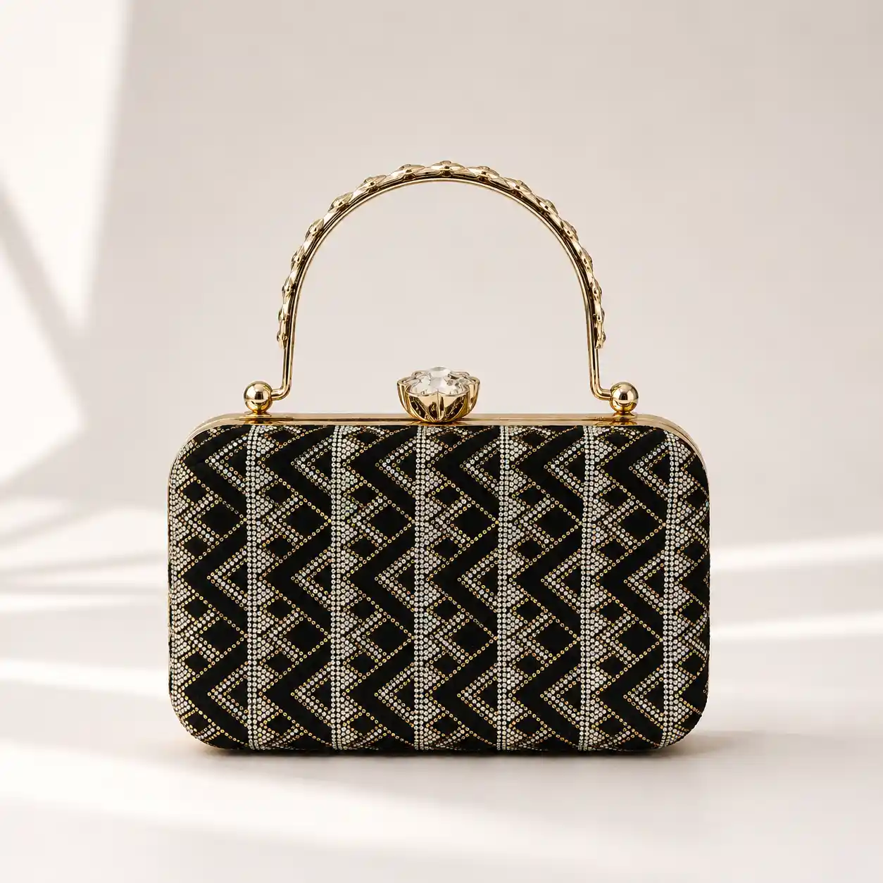 black evening clutch bag