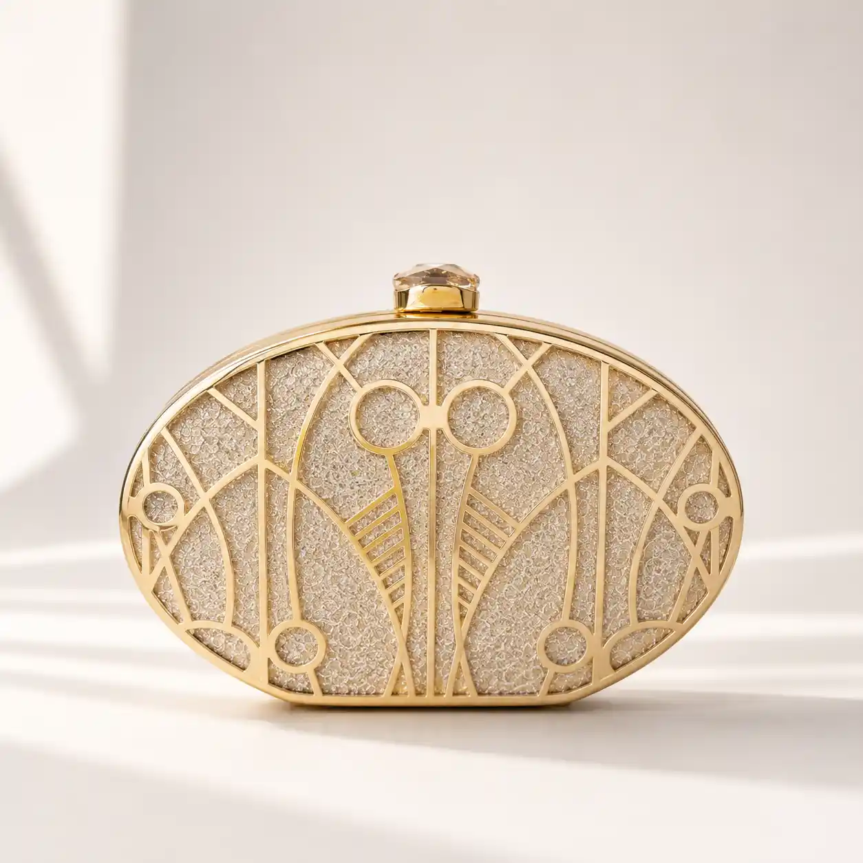 Gold Evening Clutch Bag – Amazing Luxury Party Wear Hand Purse A1 - Image 2