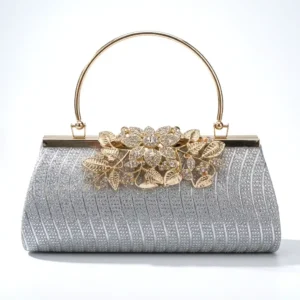 Luxury bridal clutch bag party wear hand purse with mobile phone storage space