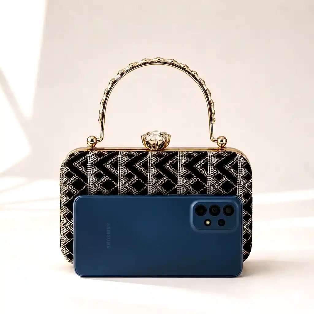 Black Evening Clutch Bag – Amazing Luxury Party Wear Hand Purse A1 - Image 2
