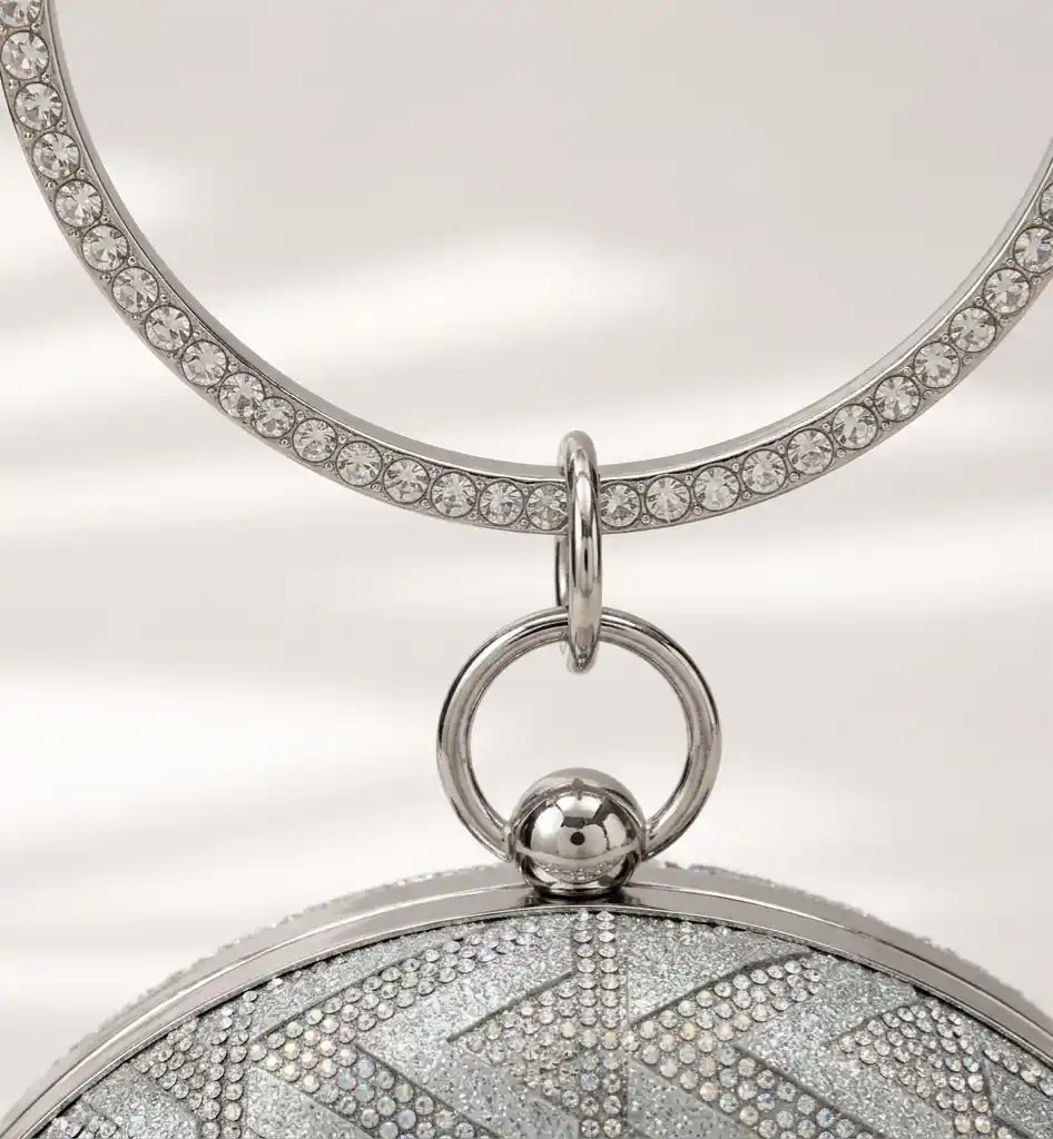 Silver Crystal Clutch Bag – Amazing Luxury Bridal Party Wear Purse A1 - Image 2