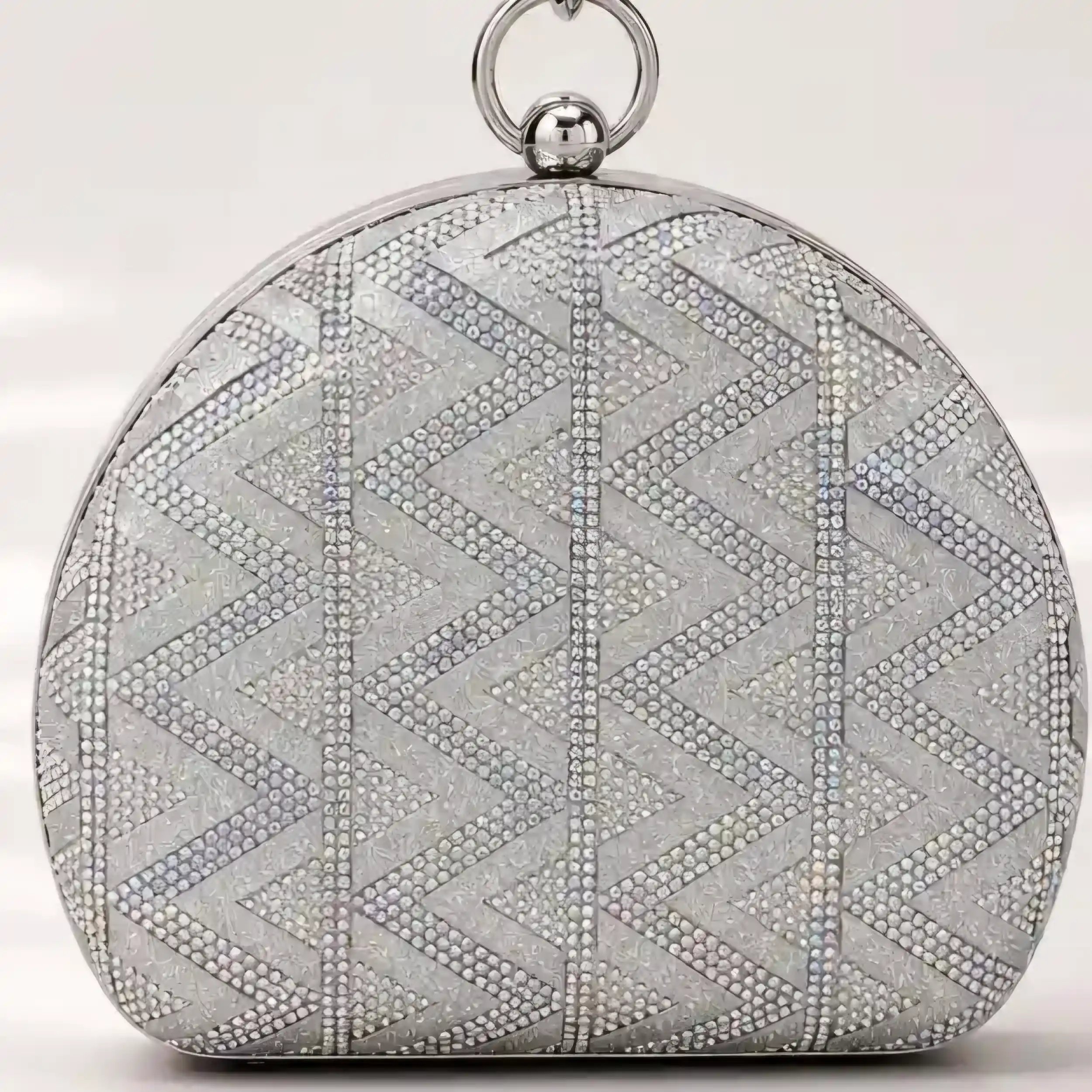 Silver Crystal Clutch Bag – Amazing Luxury Bridal Party Wear Purse A1 - Image 3
