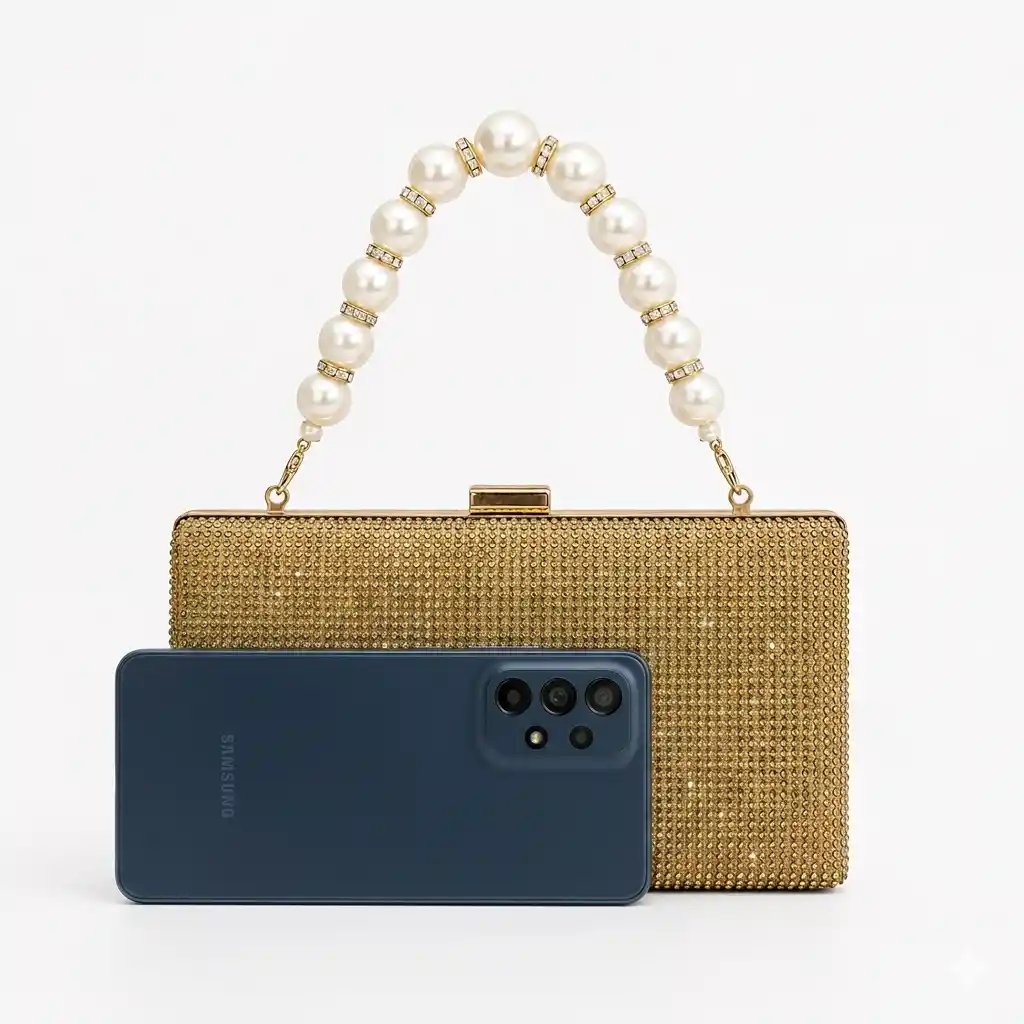 Amazing Pearl Handle Rhinestone Clutch Bag for Bridal & Wedding Events A1 - Image 4