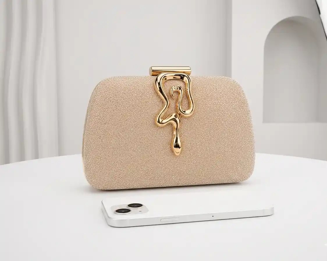 Luxury Gold Evening Clutch – Stunning Designer Party Bag A1 - Image 2