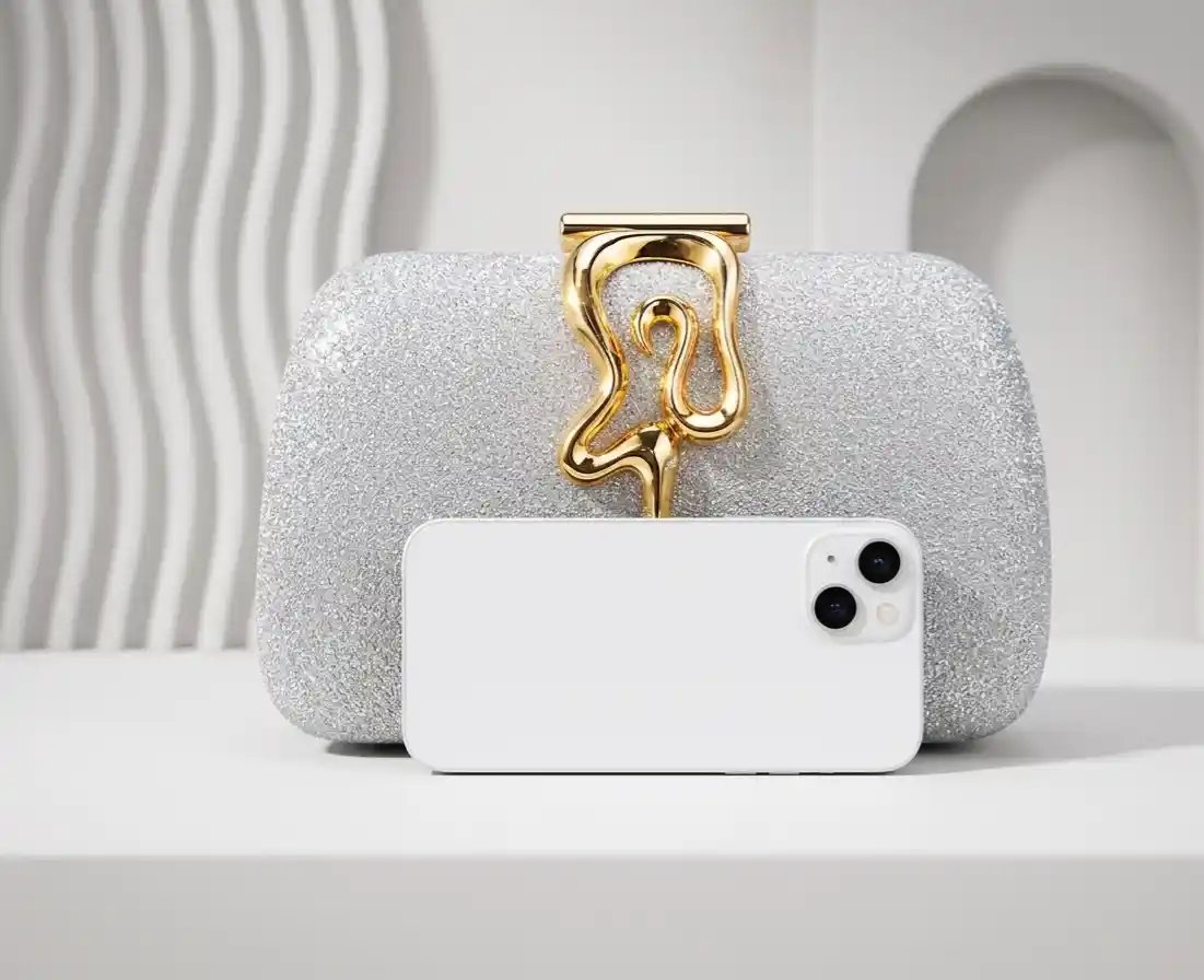 Luxury Silver Evening Clutch – Stunning Designer Party Bag - Image 2