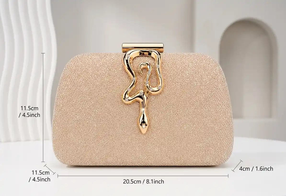 Luxury Gold Evening Clutch – Stunning Designer Party Bag A1 - Image 4