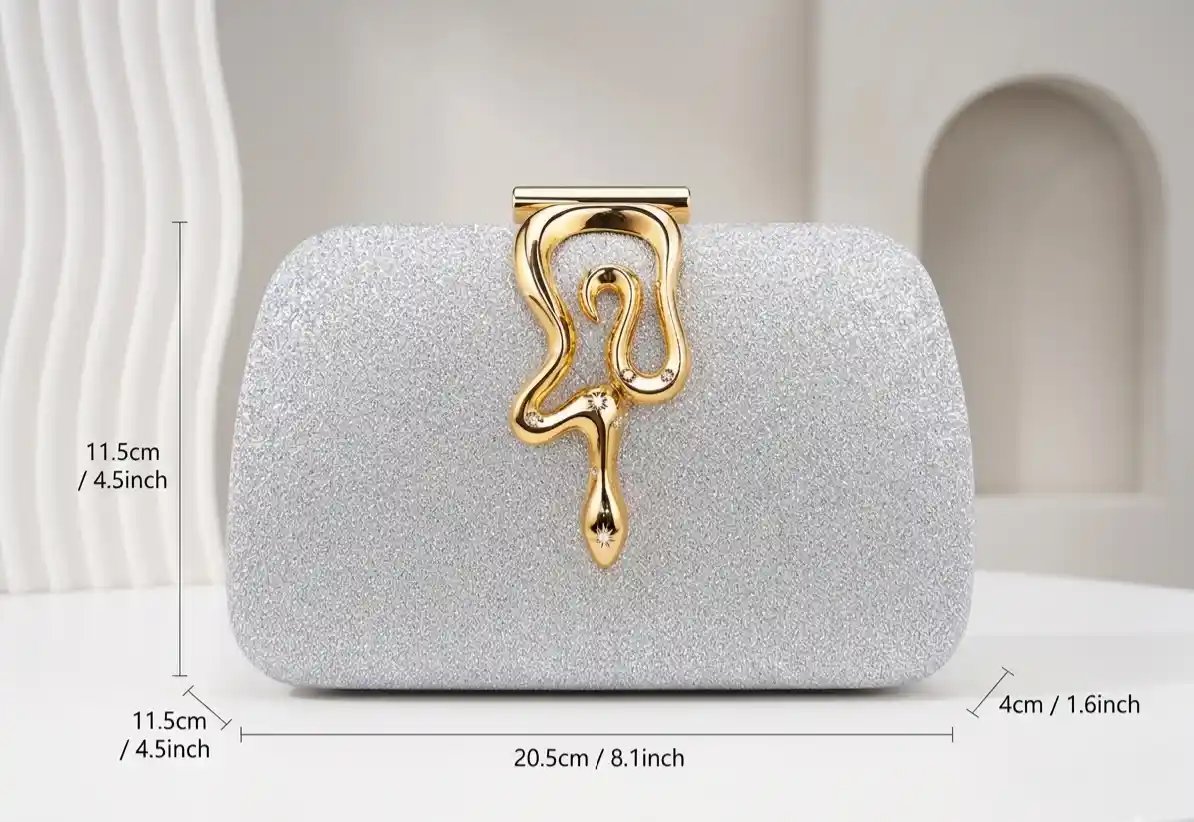 Luxury Silver Evening Clutch – Stunning Designer Party Bag - Image 4