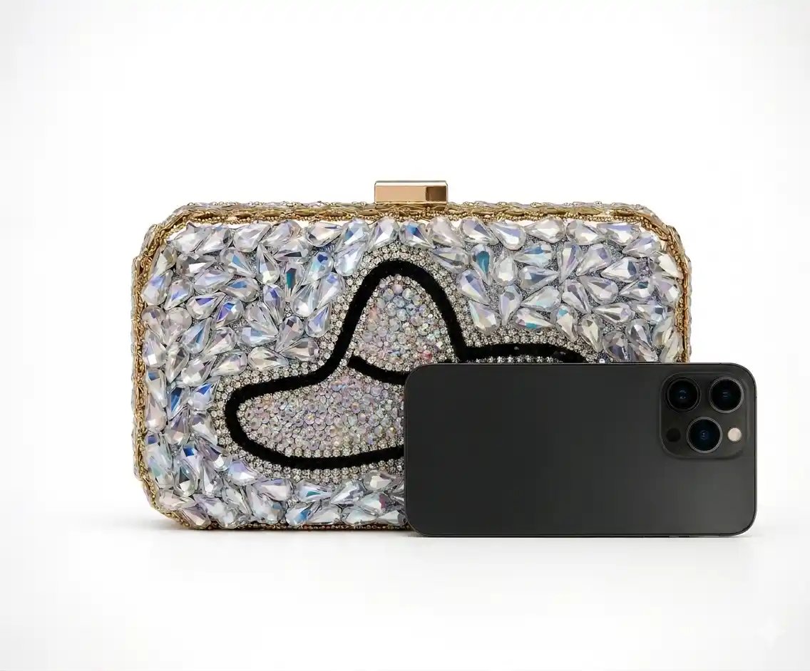 Luxury Crystal Bridal Clutch – Stunning Wedding Party Purse A1 - Image 3