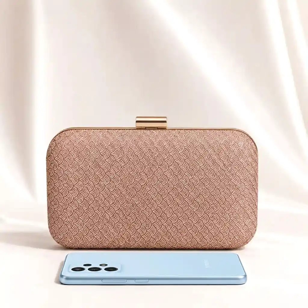 Rose Gold Bridal Clutch – Luxury Wedding Purse for Women A1 - Image 2