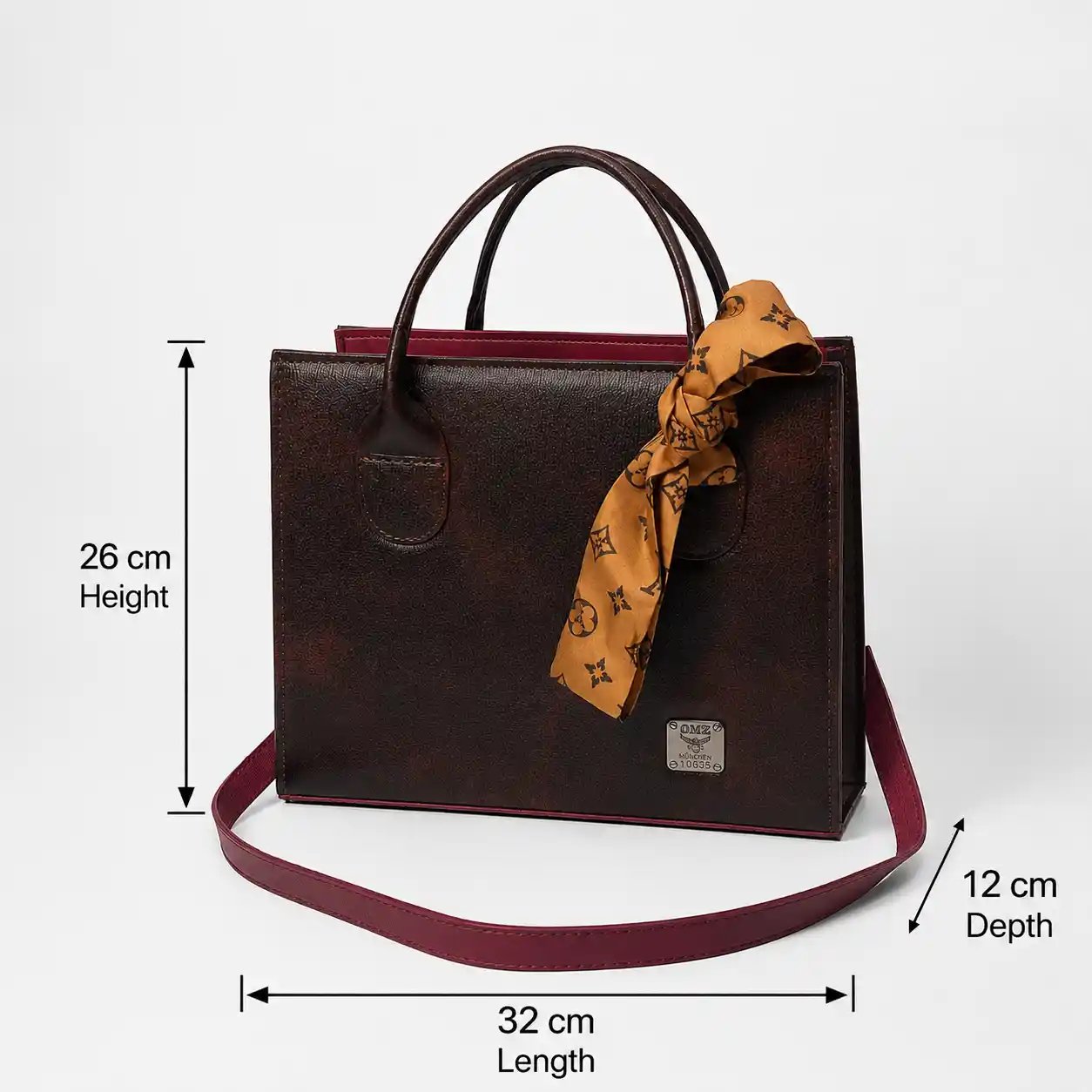 Leather Ladies Hand Bag Premium Tote Shoulder Bag for Women Brown