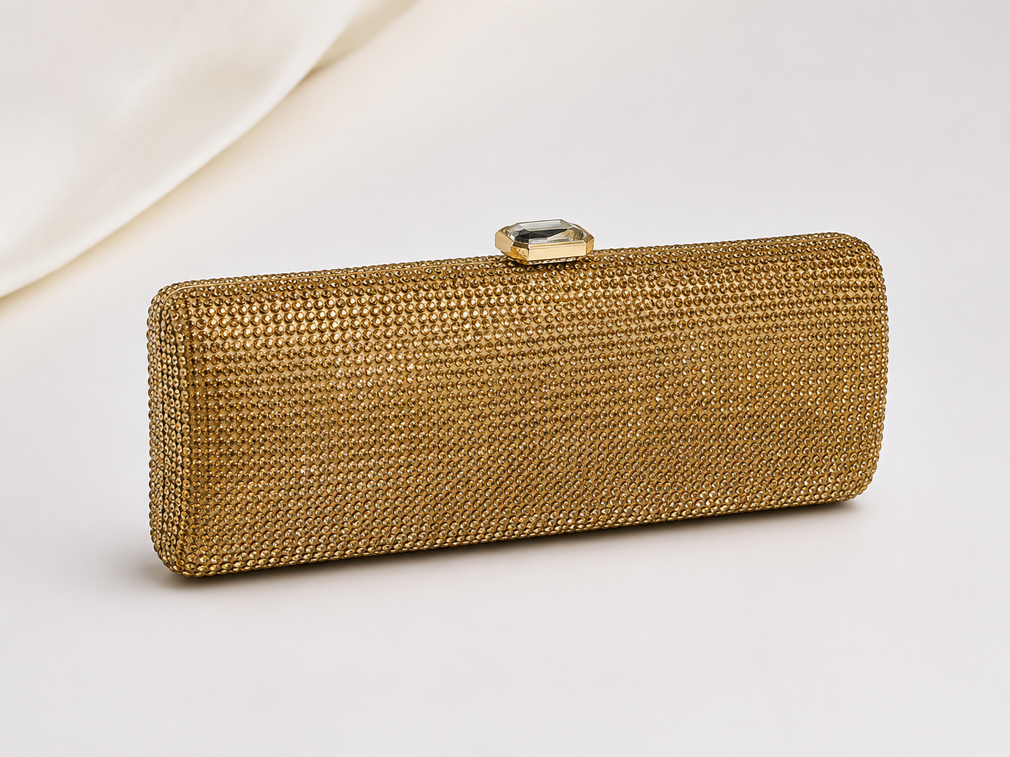 Gold Swarovski Hand Clutch