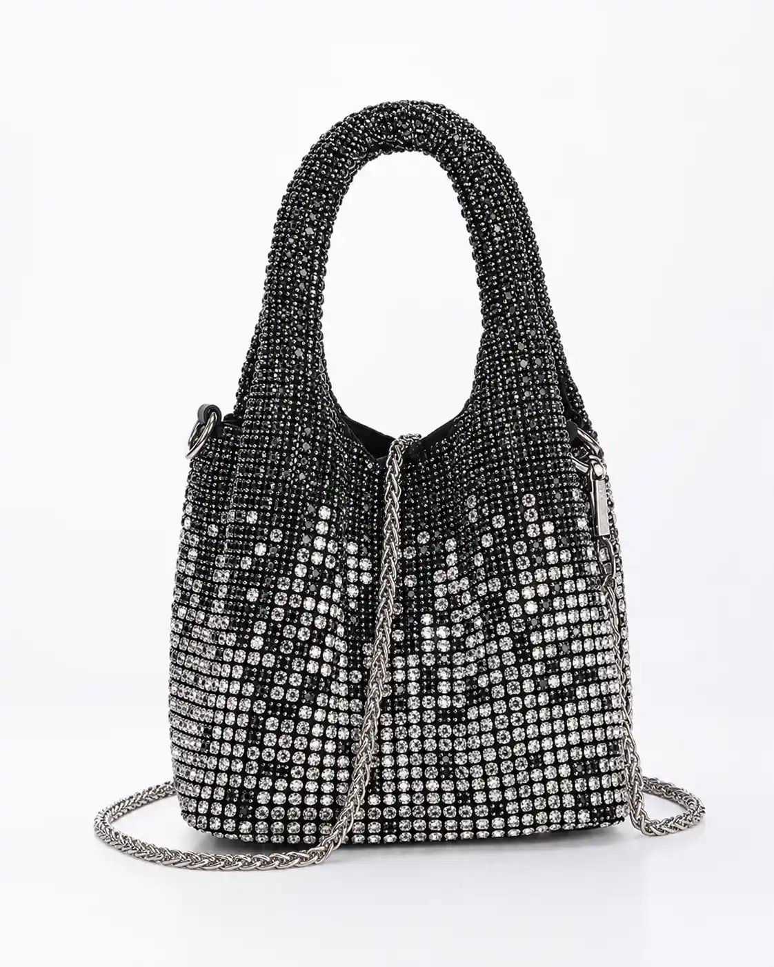 Black Rhinestone Bag – Stunning Crystal Bucket Bag for Women