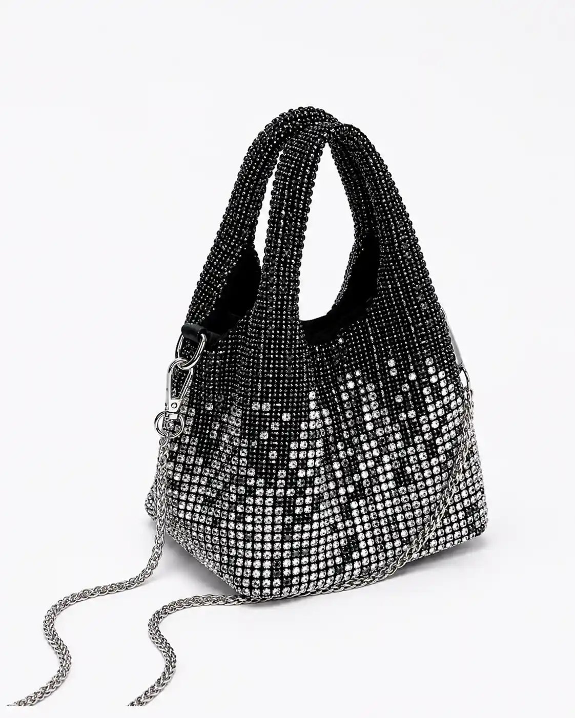 Black Rhinestone Bag – Stunning Crystal Bucket Bag for Women A1 - Image 2