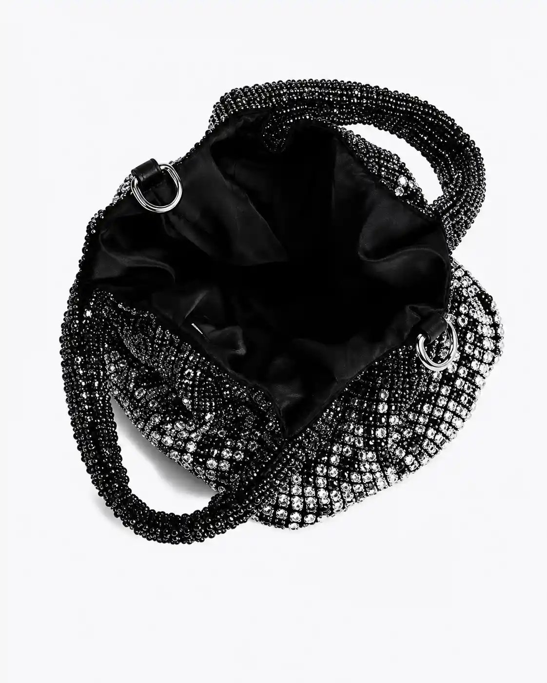 Black Rhinestone Bag – Stunning Crystal Bucket Bag for Women A1 - Image 4