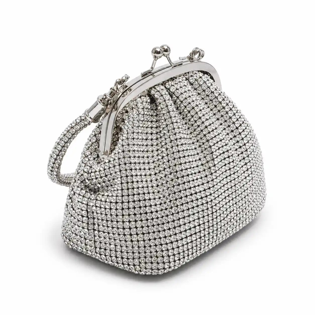 Silver Rhinestone Bag – Stunning Crystal Clutch for Weddings & Parties No1 stone - Image 2