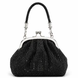 Elegant Black Rhinestone Evening Bag for Women | Crystal Party Purse