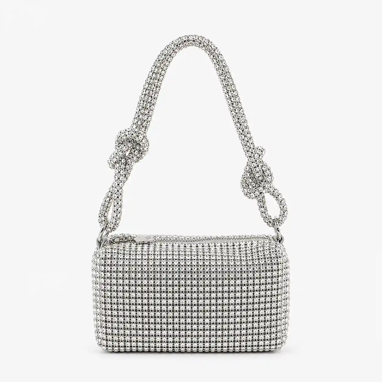 Silver Crystal Box Clutch Bag Luxury Rhinestone Evening Party Purse for Women