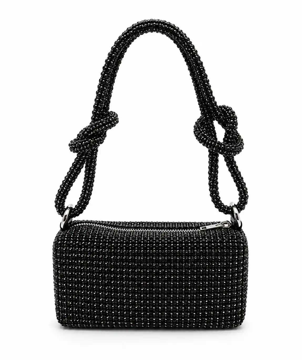 Black Crystal Stone Shoulder Bag 2026 | Stunning Luxury Party Purse