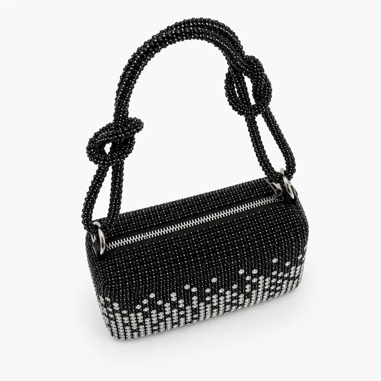 Black & Silver Crystal Stone Shoulder Bag 2026 | Stunning Luxury Party Purse - Image 3