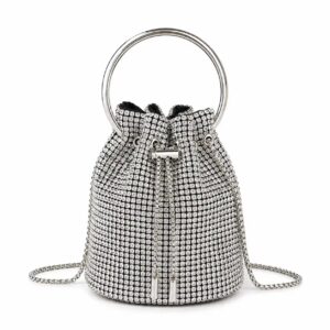 Silver Crystal Bucket Bag