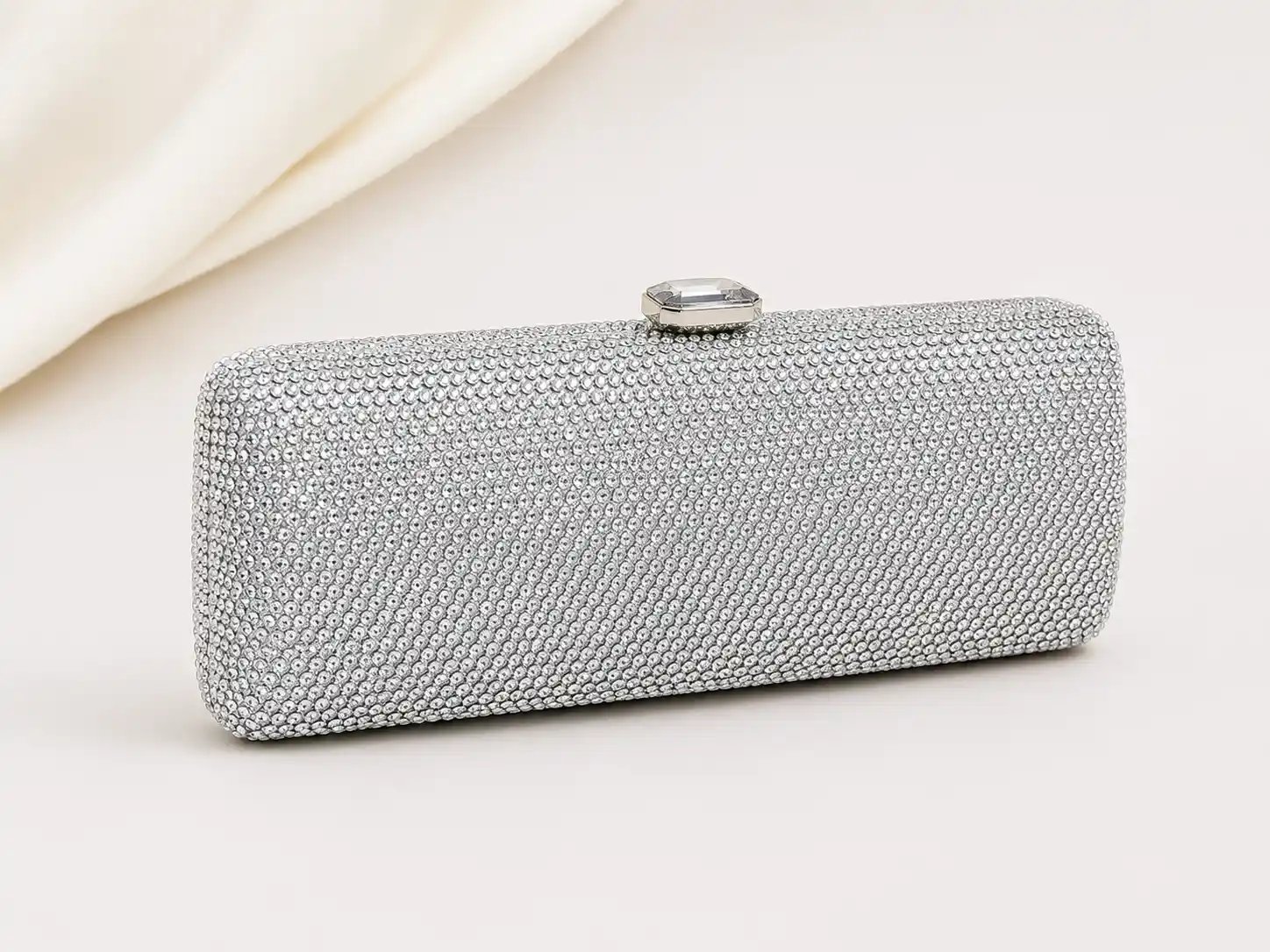 Silver Swarovski Hand Clutch