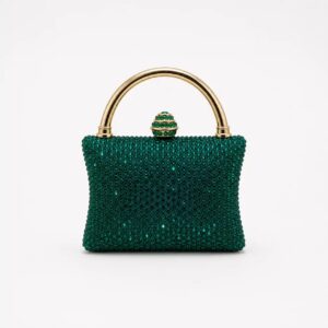 Green Swarovski Mini Clutch Rhinestone Wedding Purse