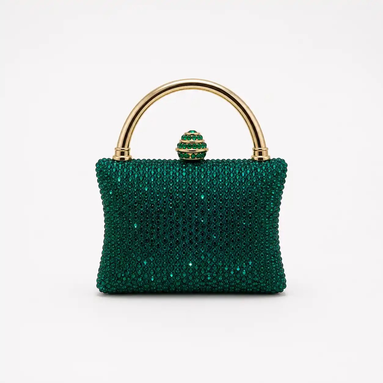 Green Swarovski Mini Clutch Rhinestone Wedding Purse
