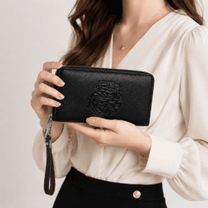 Black Zip Around Ladies Wallet
