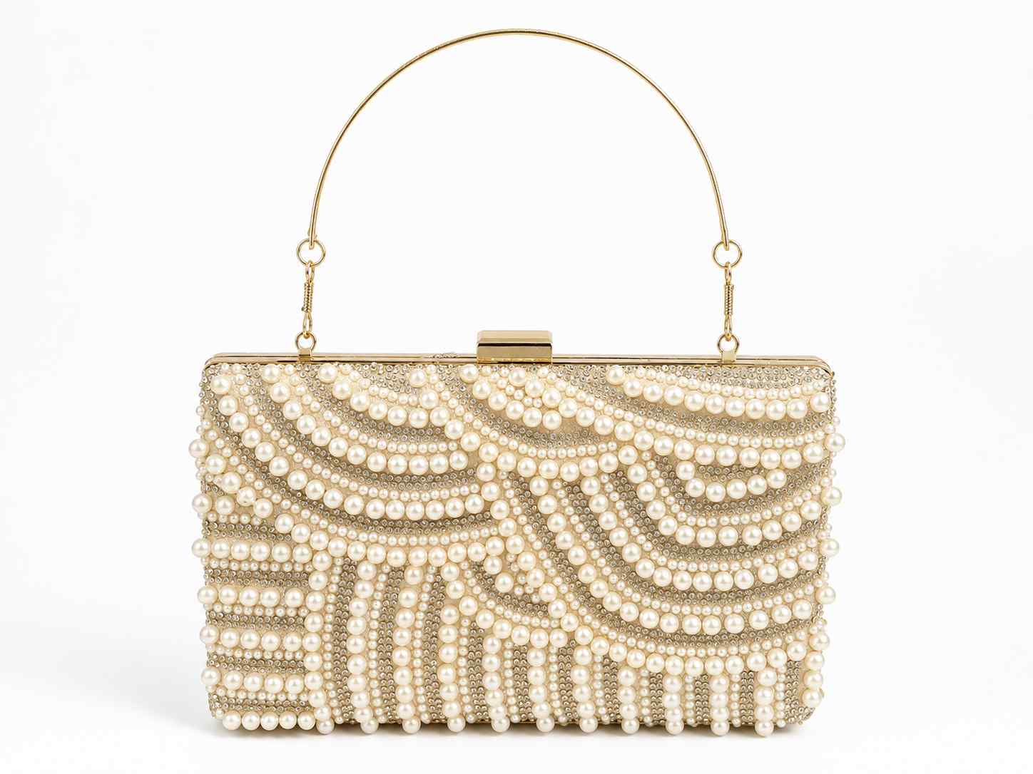 Golden Pearl Evening Clutch Bag