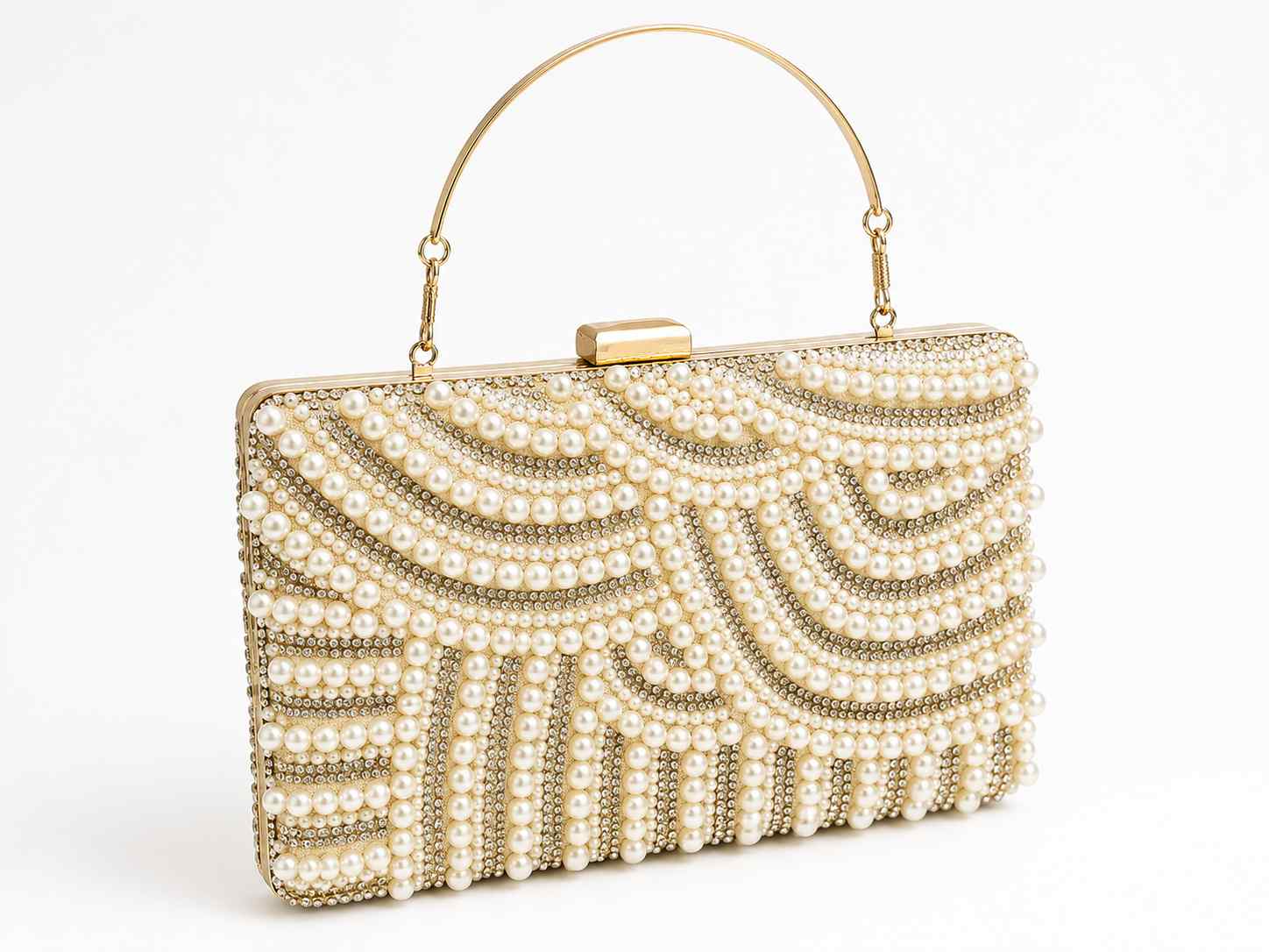 2026 Luxury Golden Pearl Evening Clutch Bag | Party Wedding Purse - Image 2