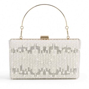 White Pearl Bridal Clutch