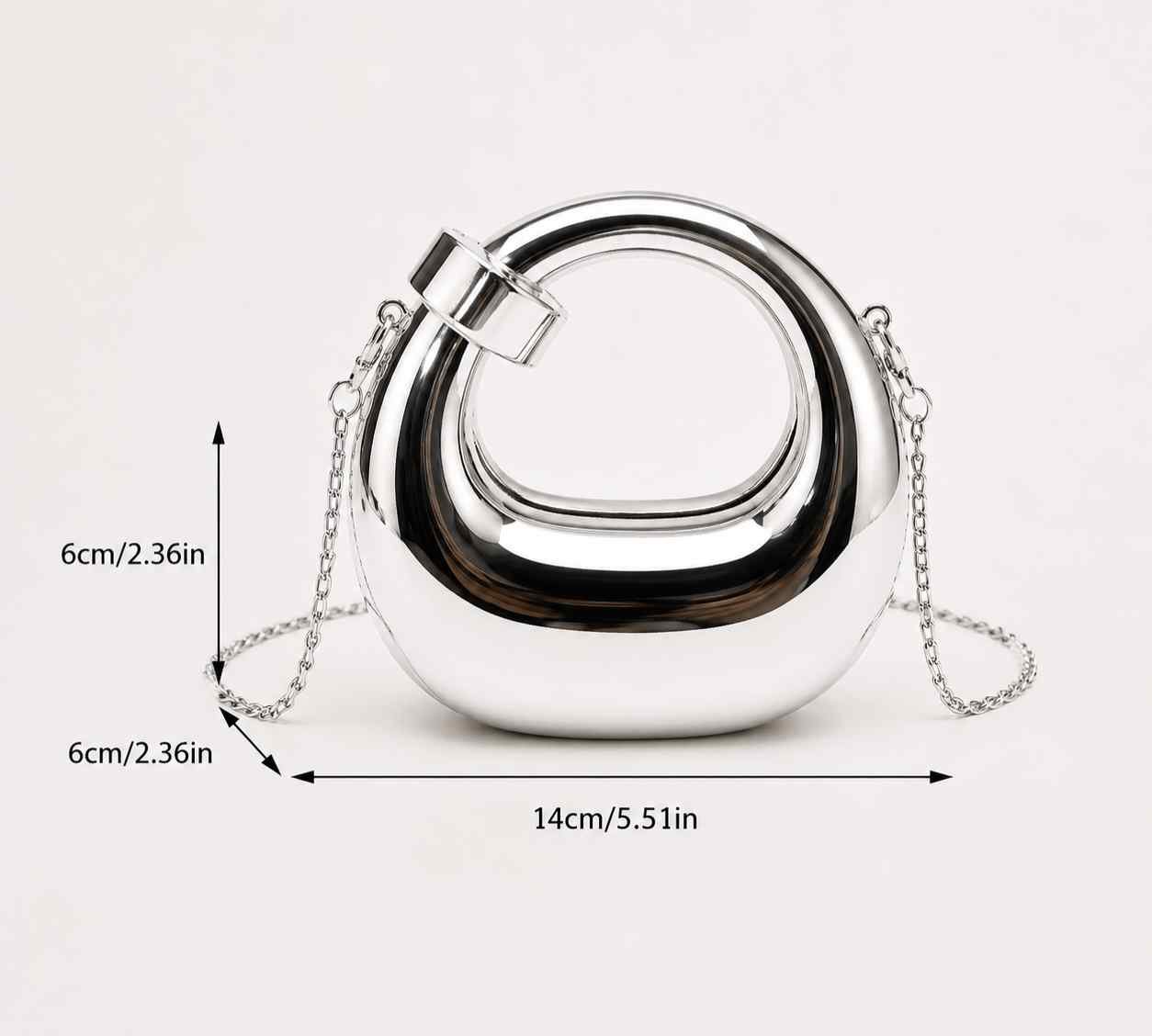 Luxury Mini Silver Handbag for Girls | Designer Fashion Party Bag A1 - Image 2