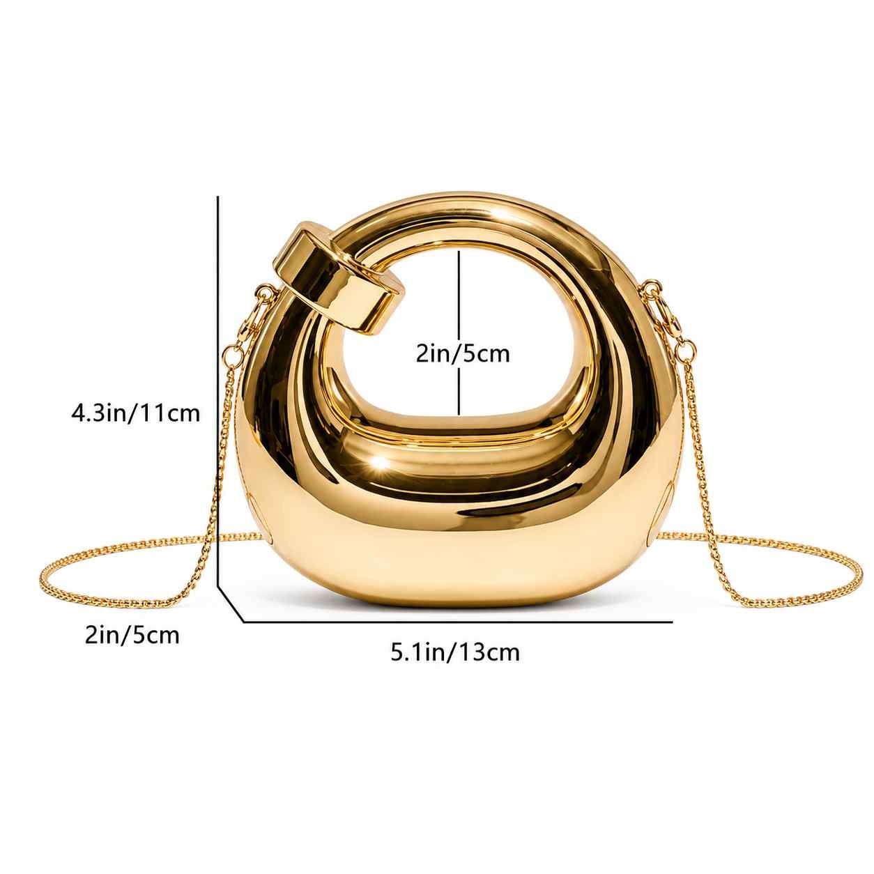 Luxury Mini Golden Handbag for Girls | Stylish Designer Party Bag No. 1 - Image 2
