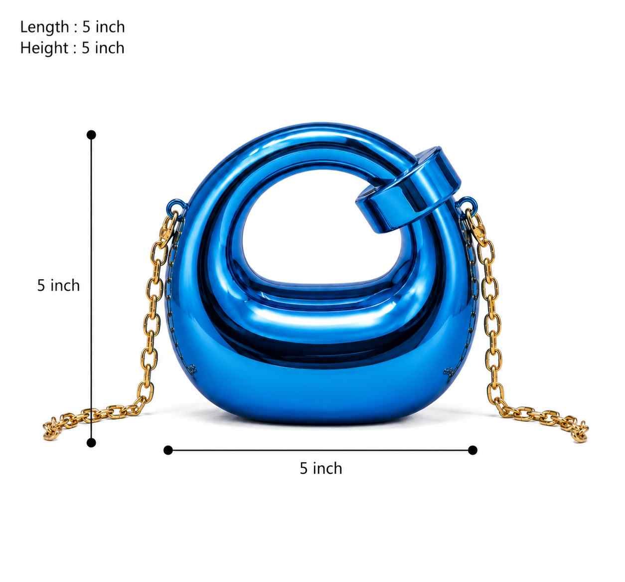 Luxury Mini Blue Handbag for Girls | Designer Fashion Party Bag - Image 2