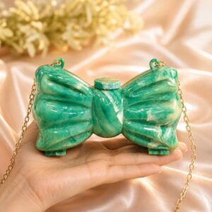 Mini Green Bow Clutch Bag for Girls β Luxury Acrylic Party Handbag A1